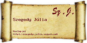 Szegedy Júlia névjegykártya