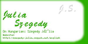 julia szegedy business card